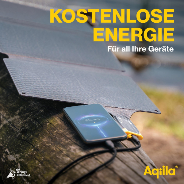 Aqiila Solar Charger Sunbird P56 Grey 56W, Solarpanel mit USB-C-Anschluss