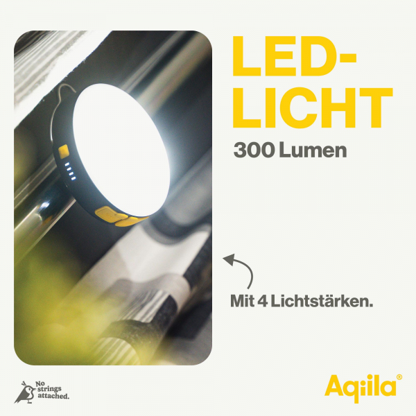 Aqiila Lightbird BL10 - Lampe: 300 Lumen Powerbank: 10'000mAh, 20W Leistung, IP67