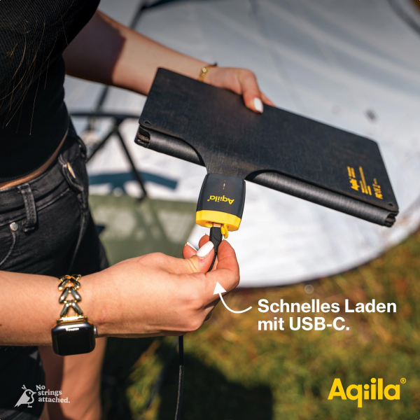 Aqiila Solar Charger Sunbird P56 Grey 56W, Solarpanel mit USB-C-Anschluss