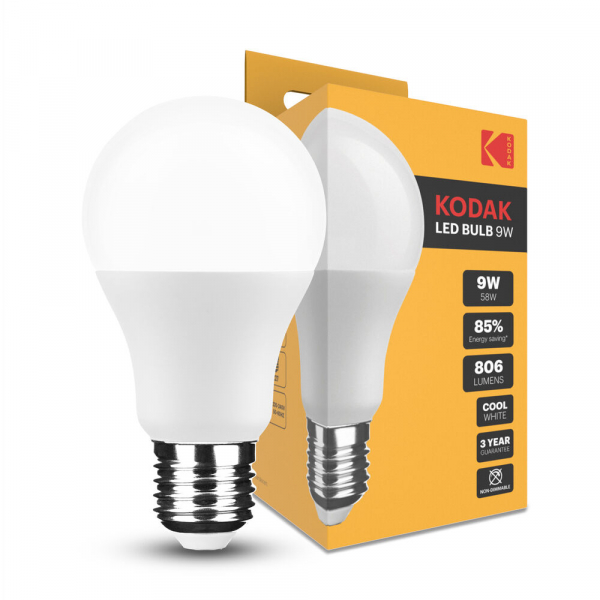KODAK Max LED Standardlampe A60, 230V/9W(=60W), E27, 840, 4000K, 806lm, 270°, NONDIM
