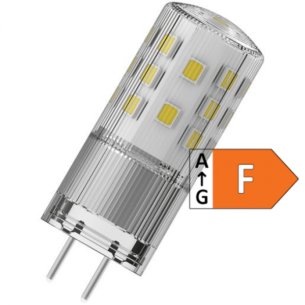 OSRAM LEDpin, Stiftsockellampe, 12V/4,5W, GY6.35, 827, 2700K, NONDIM, 470lm, 320°