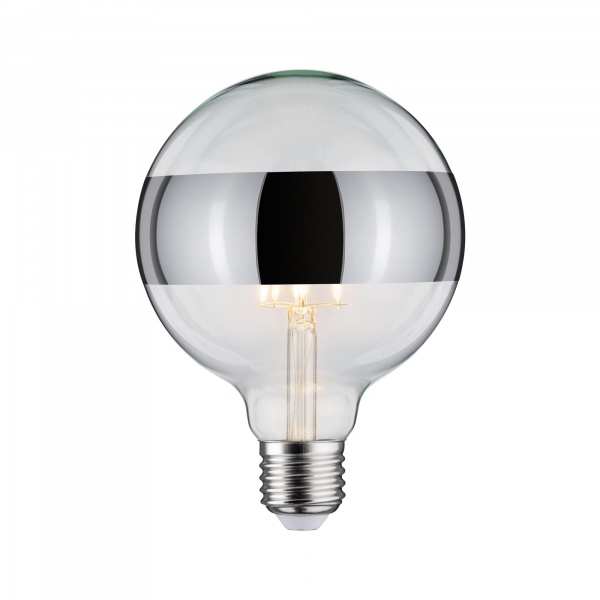 PAULMANN LED Globe 125 Ringspiegel SILBER, 230V/5W(=43W), E27, 2700K, DIM
