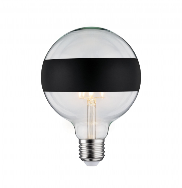 PAULMANN LED Globe 125 Ringspiegel SCHWARZ MATT, 230V/5W(=43W), E27, 2700K, DIM