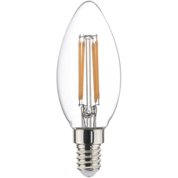 SYLVANIA ToLedO LED candle Kerzenlampe klar, 230V/4,5W(=40W), E14, 827, 470lm, DIM