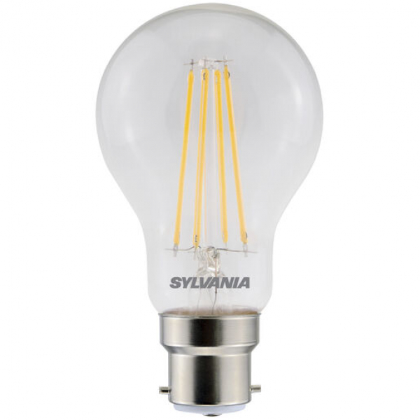 SYLVANIA ToLEDo Retro A60, 230V/7W(=60W), 806lm, B22, 2700°K, klar, FIL, NONDIM