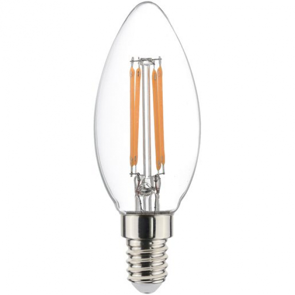 SYLVANIA ToLedO LED candle Kerzenlampe klar, 230V/4,5W(=40W), E14, 827, 470lm, DIM