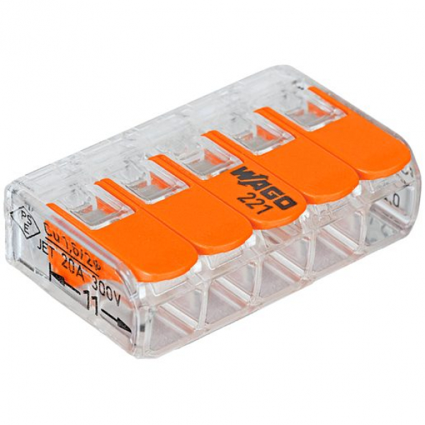 WAGO Dosenklemme COMPACT Serie 221 5L 0,2…4mm²