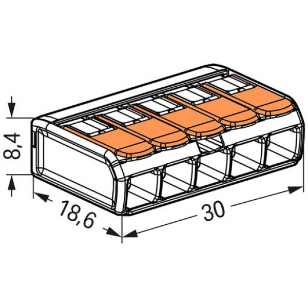WAGO Dosenklemme COMPACT Serie 221 5L 0,2…4mm²