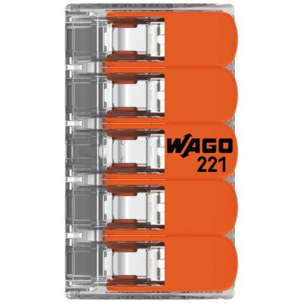 WAGO Dosenklemme COMPACT Serie 221 5L 0,2…4mm²