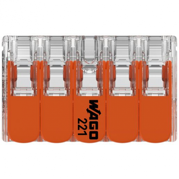 WAGO Verbindungsklemme 10L 0,14…4mm² mit Hebel, orange, transparent