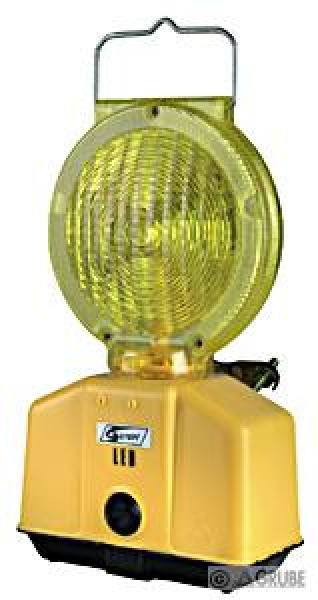 Baustellenleuchte LED, gelb - Umschalter für Blink-/ Dauerlicht - Dämmerungssensor