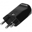 Stecker Typ 12 MAX HAURI TH, schlagfest, Kontakte rund, für Kabel Ø 6…10.5 mm, schwarz