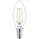 PHILIPS Classic LEDcandle B35, 230V/2,7W(=25W), E14, klar, FIL, 250lm, DIM