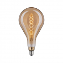 PAULMANN 1879 LED Filament BIG DROP, Doppel-Spiral, Ø 16cm/L 30cm, 230V/7W, E27, 1800K, 400lm, dimmbar, Gold