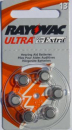 1 x 6 RAYOVAC 13AE Hörgerätebatterien ORANGE, EXTRA ADVANCED